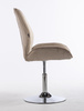 HR350N Latte modern velúr szék krómozott lábbal