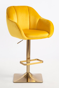 HR2055KW Sárga Modern Velúr Szék Arany lábbal