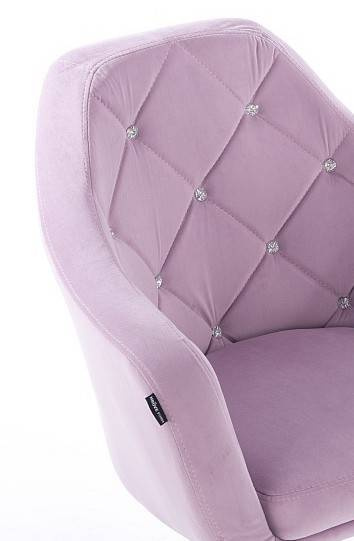 HR830CROSS Halványlila Modern Velúr Szék Krómozott lábbal