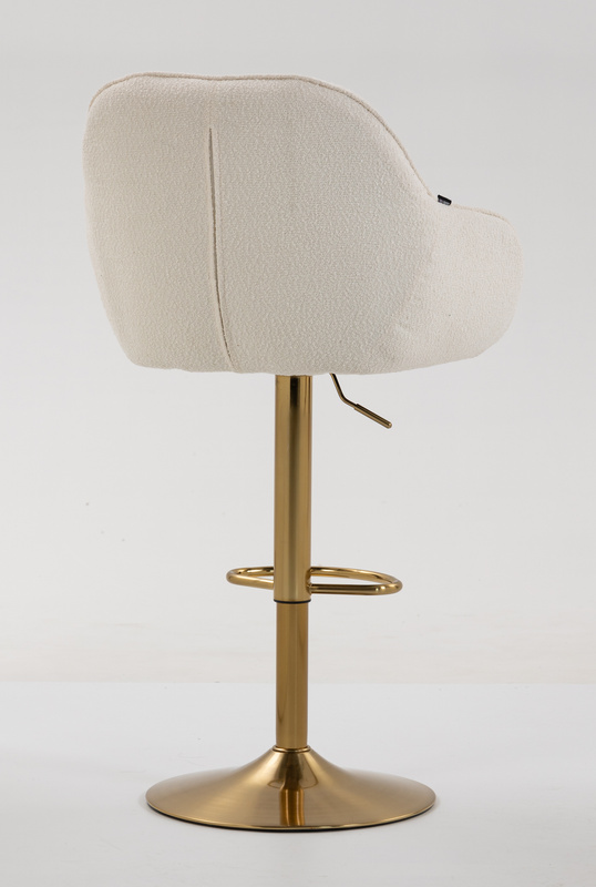 HR2055W Krémszínű Modern Boucle Szék Arany lábbal