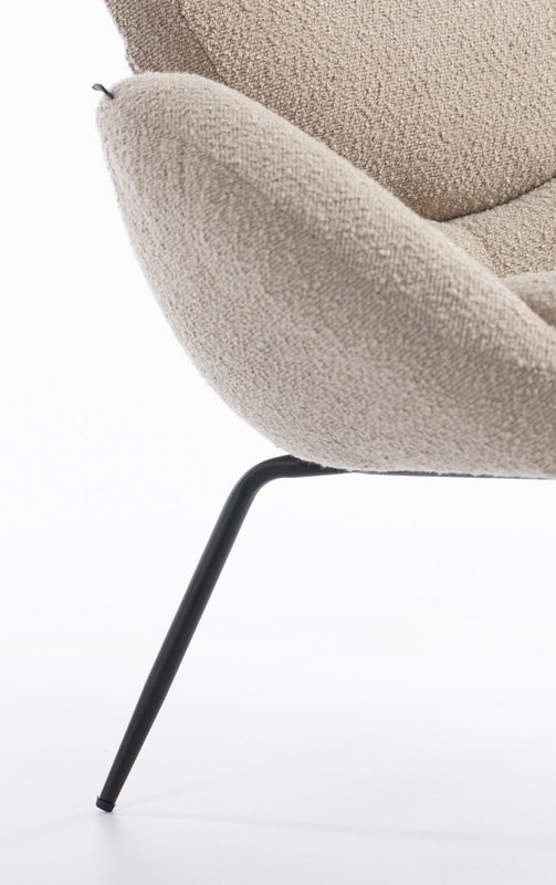 HR2045 Latte modern boucle szék fekete lábbal