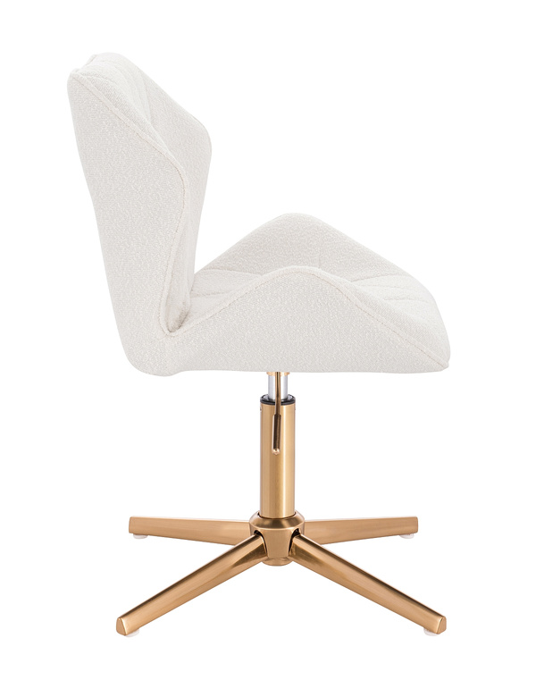 HR212CROSS Krémszínű modern boucle szék arany lábbal