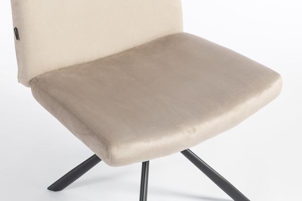 HR150 CSILLAGLÁB Latte Modern Velúr Szék Fekete lábbal