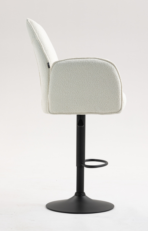 HR280W Krémszínű modern boucle szék fekete lábbal