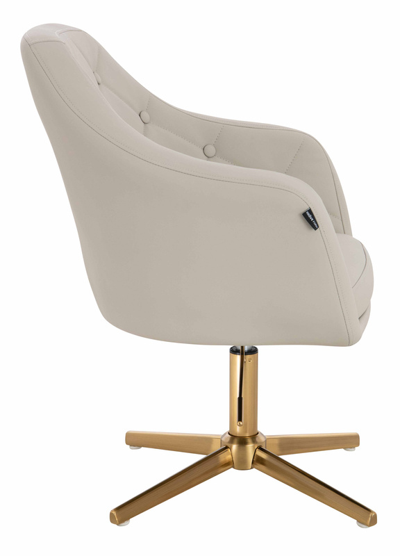 HR831CROSS Ecru Műbőr Premium Soft szék Arany lábbal