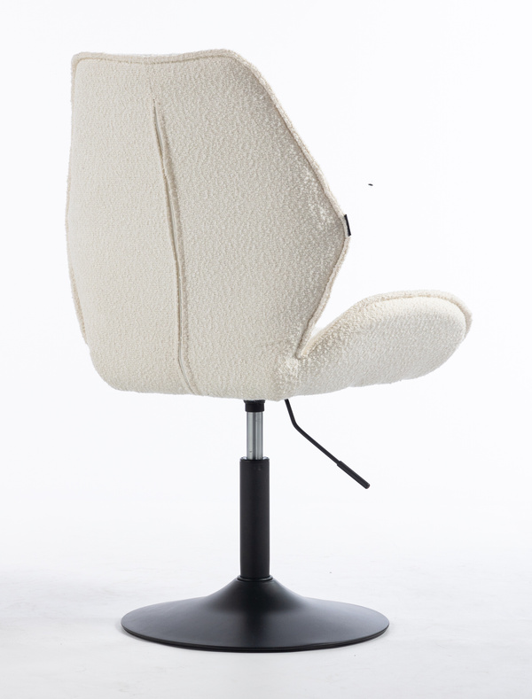 HR350CROSS Krémszínű modern boucle szék fekete lábbal