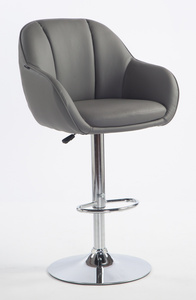 HR2055W Szürke Modern Műbőr Szék Krómozott lábbal