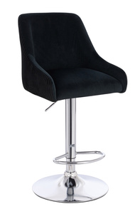 HR920W Fekete Modern Velúr Szék Krómozott lábbal