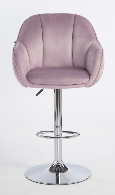 HR2055W Halványlila Modern Velúr Szék Krómozott lábbal