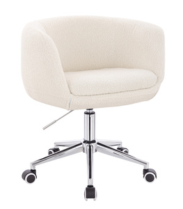 HR333K Krémszínű modern boucle szék krómozott lábbal