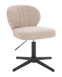 HR193CROSS Latte modern boucle szék fekete lábbal