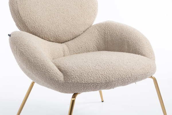 HR2045 Latte modern boucle szék arany lábbal