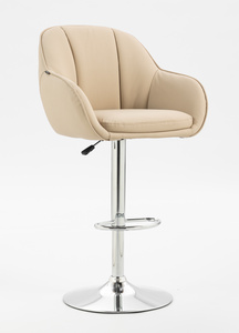 HR2055W Krémszínű Modern Műbőr Szék Krómozott lábbal