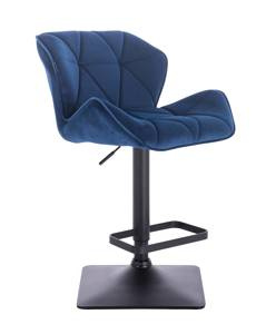 HR111KW Tengerkék modern velúr szék fekete lábbal