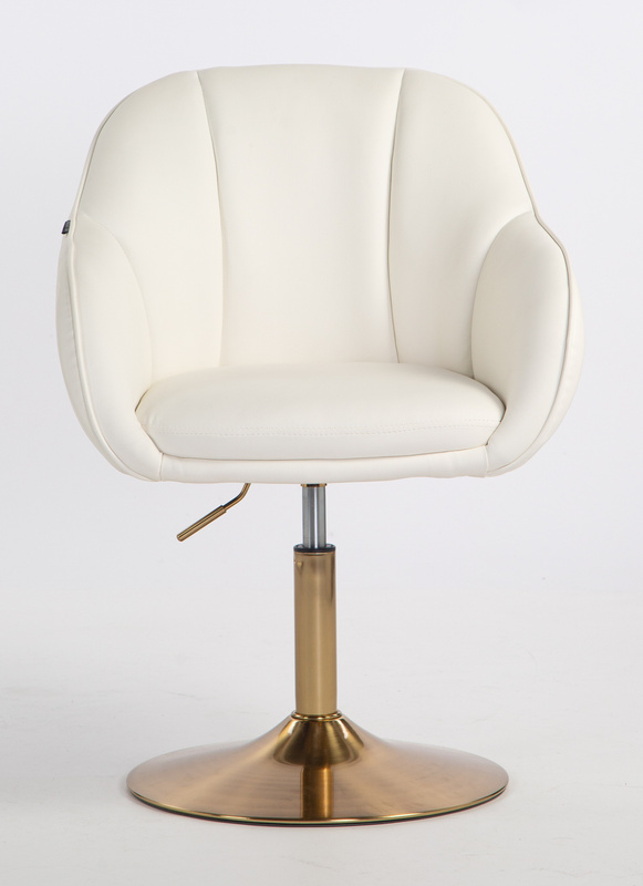 HR2055N Fehér Modern Műbőr Szék Aany lábbal