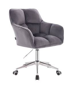 HR550K Grafit modern velúr szék krómozott lábbal