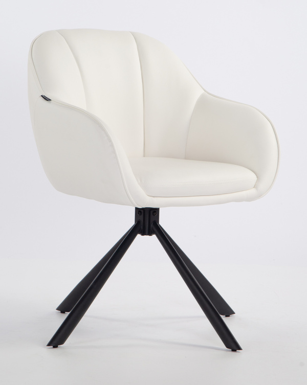 HR2055 CSILLAGLÁB Fehér Modern Műbőr Szék Fekete lábbal