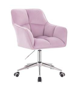 HR550K Halványlila modern velúr szék krómozott lábbal