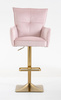 HR250KW Púder Rózsaszín modern velúr szék arany lábbal