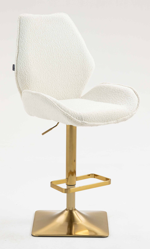 HR350KW Krémszínű boucle velúr szék arany lábbal