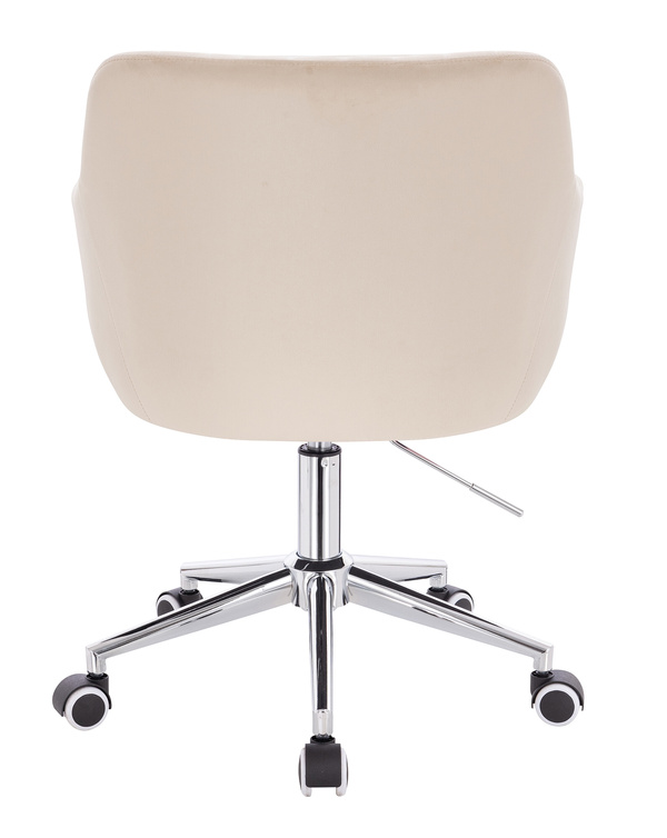 HR190K Krémszínű Modern Velúr Szék Krómozott lábbal
