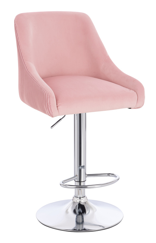 HR920W Púder Rózsaszín Modern Velúr Szék Krómozott lábbal