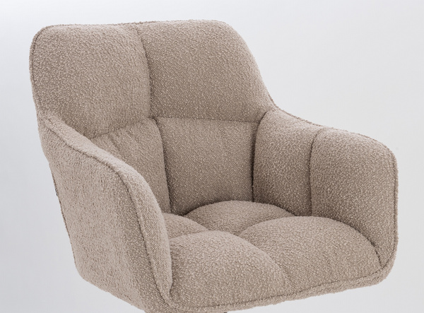 HR550CROSS Latte modern boucle  szék arany lábbal