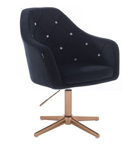 HR830CROSS Fekete Modern Velúr Szék Arany lábbal