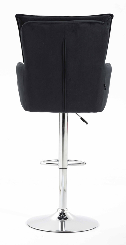HR250W Fekete modern velúr szék krómozott lábbal