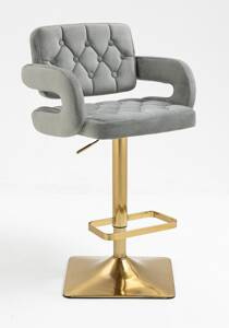 HR8403KW Acél modern velúr szék arany lábbal