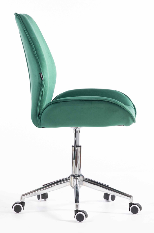HR350K Sötétzöld modern velúr szék krómozott lábbal