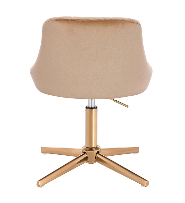 HR1054CROSS Latte modern velúr szék arany lábbal