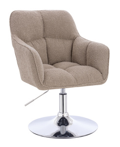 HR550N Latte modern boucle szék krómozott lábbal