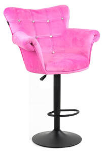 HR804CW Rózsaszín modern velúr szék fekete lábbal