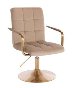HC1015NP Latte modern velúr szék arany lábbal