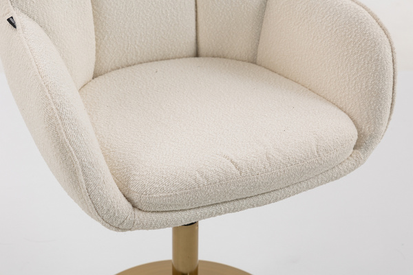 HR2055N Krémszínű Modern Boucle Szék Arany lábbal