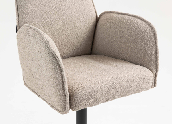 HR280W Latte modern boucle szék fekete lábbal