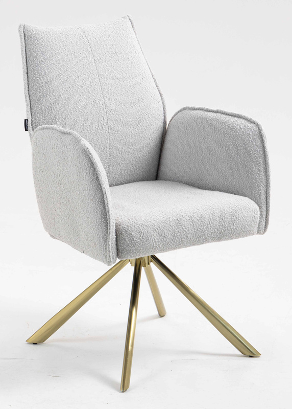 HR280 CSILLAGLÁB Szürke modern boucle szék arany lábbal