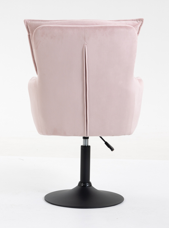 HR250N Púder Rózsaszín modern velúr szék fekete lábbal