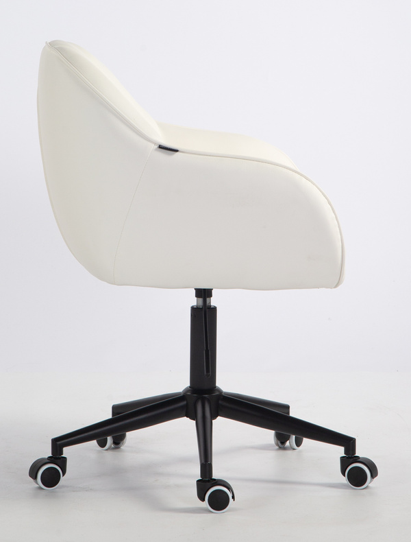 HR2055K Fehér Modern Műbőr Szék Fekete lábbal