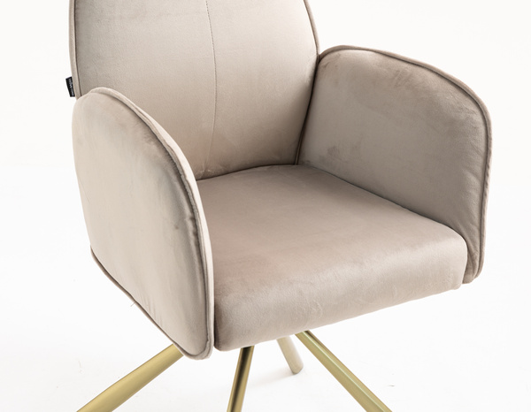 HR280 CSILLAGLÁB Latte Modern Velúr Szék Arany lábbal