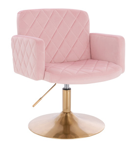HR802N Púder Rózsaszín Modern Velúr Szék Arany lábbal