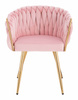 HR750 Szék Arany lábakkal Púder Rózsaszín velúr