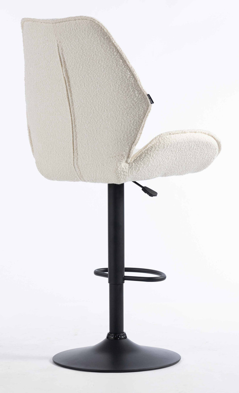 HR350W Krémszínű modern boucle szék fekete lábbal