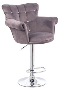 HR804CW Grafit modern velúr szék krómozott lábbal