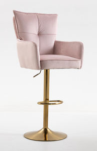 HR250W Púder Rózsaszín modern velúr szék arany lábbal