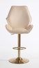HR350W Krémszínű modern velúr szék arany lábbal