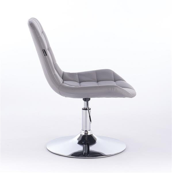 HR590N Szürke modern műbőr szék krómozott lábbal