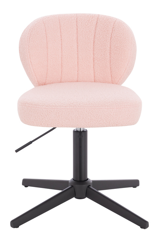 HR193CROSS Púder Rózsaszín modern boucle  szék fekete lábbal