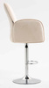 HR280W Krémszínű Modern Velúr Szék Krómozott lábbal